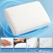 HOMCOM Pernă din spumă de memorie cu revenire rapidă, husă detașabilă și lavabilă, 60x40x10 cm, alb crem