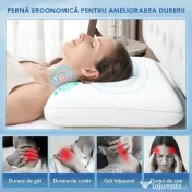 HOMCOM Pernă din spumă de memorie cu revenire rapidă, husă detașabilă și lavabilă, 60x40x10 cm, alb crem