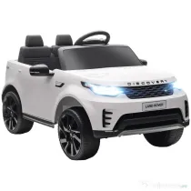 HOMCOM Mașinuță Electrică pentru Copii 3-6 Ani sub Licență Land Rover Discovery 12V, 2.5-4.5 km/h Auto Electrică pentru Copii cu 2 Motoare, Suspensii, Telecomandă, USB, Muzică, Faruri și Claxon, Alb | Aosom Romania