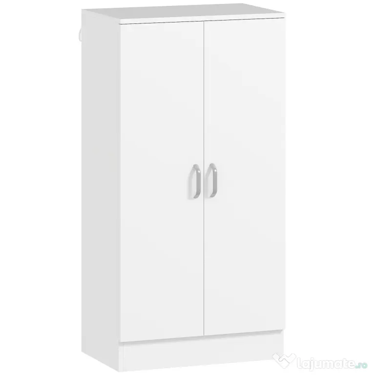 HOMCOM Dulap pentru Pantofi cu 6 Rafturi Ajustabile din Lemn 55x35x108 cm Alb | Aosom Romania