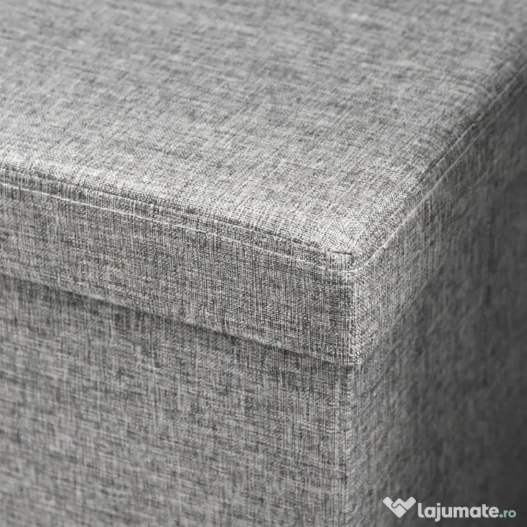 HOMCOM Bancă Pliabilă cu Spătar și Compartiment de 77L, Acoperire din Țesătură, 76x50x73 cm, Gri | Aosom Romania