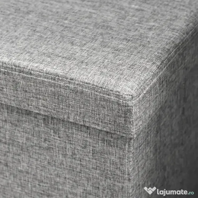 HOMCOM Bancă Pliabilă cu Spătar și Compartiment de 77L, Acoperire din Țesătură, 76x50x73 cm, Gri | Aosom Romania