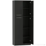 HOMCOM Mobilier de depozitare cu 2 dulapuri și rafturi reglabile din lemn negru | Aosom Romania