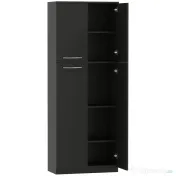 HOMCOM Mobilier de depozitare cu 2 dulapuri și rafturi reglabile din lemn negru | Aosom Romania