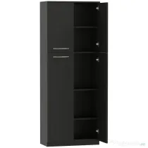 HOMCOM Mobilier de depozitare cu 2 dulapuri și rafturi reglabile din lemn negru | Aosom Romania