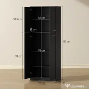 HOMCOM Mobilier de depozitare cu 2 dulapuri și rafturi reglabile din lemn negru | Aosom Romania