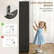 HOMCOM Mobilier de depozitare cu 2 dulapuri și rafturi reglabile din lemn negru | Aosom Romania