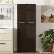 HOMCOM Mobilier de depozitare cu 2 dulapuri și rafturi reglabile din lemn negru | Aosom Romania