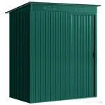 Outsunny Căsuță de Grădină 1.37m² din Metal, Montare Ușoară, Spațiu de Depozitare Unelte Grădină cu Ventilație, Ușă Culisantă, Acoperiș Înclinat și Mănuși, 159x106x181 cm, Verde | Aosom Romania