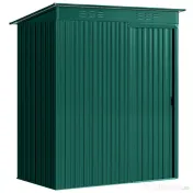 Outsunny Căsuță de Grădină 1.37m² din Metal, Montare Ușoară, Spațiu de Depozitare Unelte Grădină cu Ventilație, Ușă Culisantă, Acoperiș Înclinat și Mănuși, 159x106x181 cm, Verde | Aosom Romania