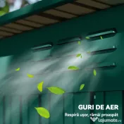 Outsunny Căsuță de Grădină 1.37m² din Metal, Montare Ușoară, Spațiu de Depozitare Unelte Grădină cu Ventilație, Ușă Culisantă, Acoperiș Înclinat și Mănuși, 159x106x181 cm, Verde | Aosom Romania