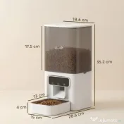 PawHut Distribuitor Automat pentru Pisici, 4.5L WiFi cu Timer, Programabil pentru 1-10 Mese, Hrănitor Automat cu Înregistrare Vocală și Alimentare Dublă pentru Pisici și Câini de Talie Mică | Aosom Romania
