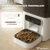 PawHut Distribuitor Automat pentru Pisici, 4.5L WiFi cu Timer, Programabil pentru 1-10 Mese, Hrănitor Automat cu Înregistrare Vocală și Alimentare Dublă pentru Pisici și Câini de Talie Mică | Aosom Romania