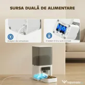 PawHut Distribuitor Automat pentru Pisici, 4.5L WiFi cu Timer, Programabil pentru 1-10 Mese, Hrănitor Automat cu Înregistrare Vocală și Alimentare Dublă pentru Pisici și Câini de Talie Mică | Aosom Romania