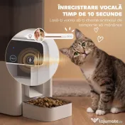 PawHut Distribuitor Automat pentru Pisici, 4.5L WiFi cu Timer, Programabil pentru 1-10 Mese, Hrănitor Automat cu Înregistrare Vocală și Alimentare Dublă pentru Pisici și Câini de Talie Mică | Aosom Romania