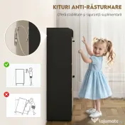 HOMCOM Dulap pentru pantofi slim cu 2 sertare și 3 compartimente deschise, Capacitate 15 perechi, 83x24x90.5 cm, Negru | Aosom Romania