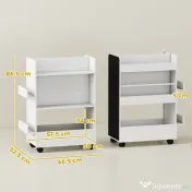 AIYAPLAY Bibliotecă pentru Copii 3-8 Ani pe Două Părți, Raft de Jucării cu Roți și Tablă Neagră, Alb | Aosom Romania
