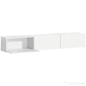HOMCOM Mobilier TV Suspendat, Suport TV până la 82" cu 3 Dulapuri cu Uși Rabatabile Soft Close, Dulap pentru Televizor pentru Living, Dormitor și Salon, 180x31.5x29.8 cm, Alb Lucios | Aosom Romania 