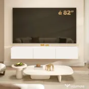 HOMCOM Mobilier TV Suspendat, Suport TV până la 82" cu 3 Dulapuri cu Uși Rabatabile Soft Close, Dulap pentru Televizor pentru Living, Dormitor și Salon, 180x31.5x29.8 cm, Alb Lucios | Aosom Romania 