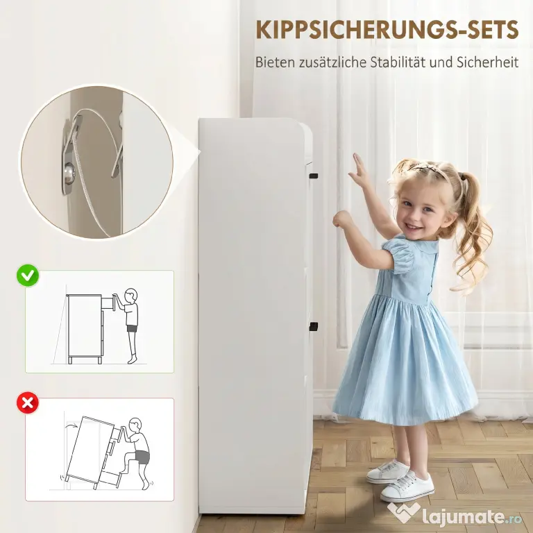 HOMCOM Dulap pentru pantofi slim cu 2 sertare rabatabile și 3 rafturi, Capacitate 15 perechi, 83x24x90.5 cm, Alb | Aosom Romania