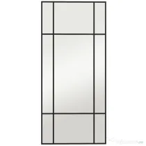 HOMCOM Oglindă de Perete Stil Fereastră cu Montaj Vertical și Orizontal, 110x50cm, Negru