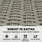 Outsunny Set de 2 Scaune de Grădină din Ratan PE, Scaune Pliabile de Exterior, Structură din Lemn de Salcâm, pentru Balcon, Terasă, Suport până la 160 kg, Gri | Aosom Romania
