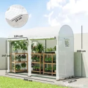 Outsunny Seră Tunel de Grădină pentru Plante și Legume, cu 2 Uși Rulabile și 4 Ferestre, 3 x 1 x 2 m | Aosom Romania 