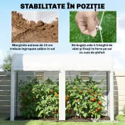 Outsunny Seră Tunel de Grădină pentru Plante și Legume, cu 2 Uși Rulabile și 4 Ferestre, 3 x 1 x 2 m | Aosom Romania 