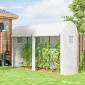Outsunny Seră Tunel de Grădină pentru Plante și Legume, cu 2 Uși Rulabile și 4 Ferestre, 3 x 1 x 2 m | Aosom Romania 