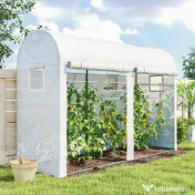 Outsunny Seră Tunel de Grădină pentru Plante și Legume, cu 2 Uși Rulabile și 4 Ferestre, 3 x 1 x 2 m | Aosom Romania 