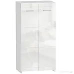 HOMCOM Dulap pentru încălțăminte cu 5 rafturi reglabile și detașabile, din lemn, 55x36x108 cm, alb lucios