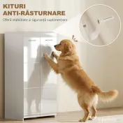 HOMCOM Dulap pentru Pantofi Lucios, Mobilier Modern cu Rafturi Reglabile pentru Hol, Coridor, Capacitate 10 Perechi, Alb | Aosom Romania 