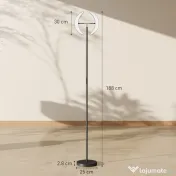 HOMCOM Lampă de Podea Dimmerabilă cu Telecomandă și Dublă Cap Girevole la 350°, Lampă de Podea cu Reglare Temperatură Culoare 2700K-6000K, pentru Sufragerie și Cameră, Negru | Aosom Romania 