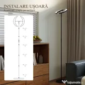 HOMCOM Lampă de Podea Dimmerabilă cu Telecomandă și Dublă Cap Girevole la 350°, Lampă de Podea cu Reglare Temperatură Culoare 2700K-6000K, pentru Sufragerie și Cameră, Negru | Aosom Romania 