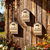 PawHut Set de 3 Căsuțe pentru Lilieci din Lemn de Brad, Adăpost pentru Lilieci pentru Grădină și Exterior, Ușor de Montat, 21.5x11.5x34 cm | Aosom Romania