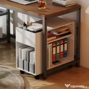 HOMCOM Dulap pentru Imprimantă cu Roți, Dulap Multifuncțional cu Compartimente Deschise, Raft și Spațiu de Depozitare, Noptieră pentru Living, Cameră sau Birou, 70x36x60 cm, Alb | Aosom Romania 