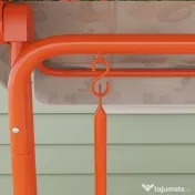 AIYAPLAY Leagăn pentru Copii cu 2 Locuri, Acoperiș Reglabil și Curele de Siguranță, Leagăn pentru Grădină și Interior din Oțel și Material Oxford, Max 60 kg, 112x75x120 cm, Portocaliu | Aosom Romania 