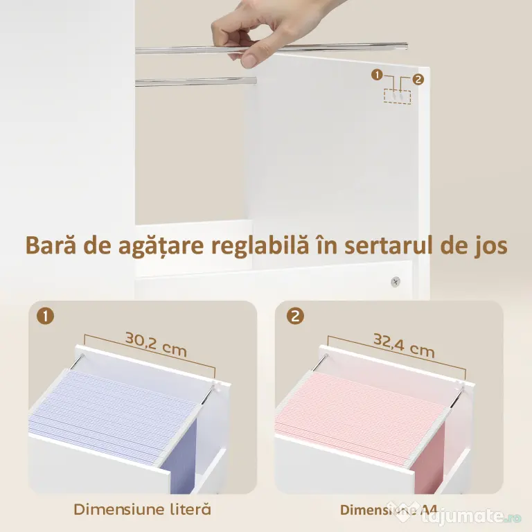 HOMCOM masă imprimantă cu roți și sertar A4, ideală pentru casă și birou. | Aosom Romania