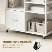 HOMCOM masă imprimantă cu roți și sertar A4, ideală pentru casă și birou. | Aosom Romania 