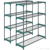 Outsunny Set de 2 rafturi pentru plante cu 4 niveluri din oțel cu cârlige, 90x28x104 cm, verde
