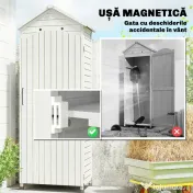 Outsunny Căsuță de Grădină din Lemn, Depozit cu Rafturi Reglabile și Acoperiș Zincat | Aosom Romania 