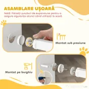 PawHut Poartă de Siguranță pentru Copii și Animale, Extensibilă 96-103 cm, Înălțime 76 cm, Poartă pentru Câini, Scări și Uși, Închidere Automată, Montaj prin Presiune, Deschidere în Ambele Direcții, Alb | Aosom Romania 