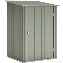 Outsunny Căsuță de Grădină 0,92m² din Oțel Galvanizat, Căsuță pentru Unelte cu Ușă Blocabilă și Acoperiș Înclinat, 100x104x160 cm, Argintiu Gri | Aosom Romania