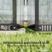 Seră de grădină Outsunny din aluminiu și policarbonat, 7,5㎡, cu ușă cu balamale, 2 ferestre reglabile, sistem de drenaj, anti-UV, 304x247x205cm, negru | Aosom Romania