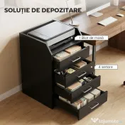 Vinsetto comodă birou,comodă birou cu roți, comodă documente, comodă pe roți, comodă cu sertare, mobilier birou | Aosom Romania 