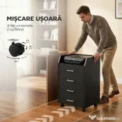 Vinsetto comodă birou,comodă birou cu roți, comodă documente, comodă pe roți, comodă cu sertare, mobilier birou | Aosom Romania 