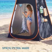 Outsunny Cort de Duș Pop-Up Impermeabil cu Acoperiș Detașabil, din Poliester 190T și Oțel, 152x152x200 cm, Albastru Închis | Aosom Romania 