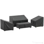 Outsunny Huse pentru Mobilier de Grădină 4 Piese, Impermeabile, Negru