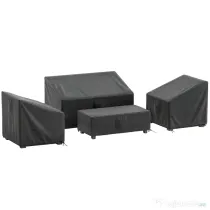 Outsunny Huse pentru Mobilier de Grădină 4 Piese, Impermeabile, Negru