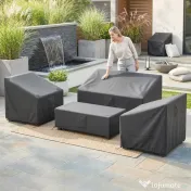 Outsunny Huse pentru Mobilier de Grădină 4 Piese, Impermeabile, Negru 